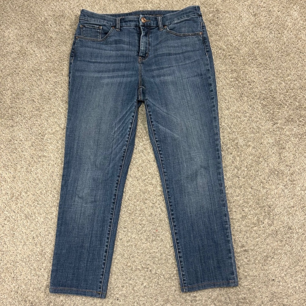 Chico's So Slimming Size 0.5R 6 US Girlfriend Slim Leg Ankle Jeans  Blue Denim - Picture 2 of 9